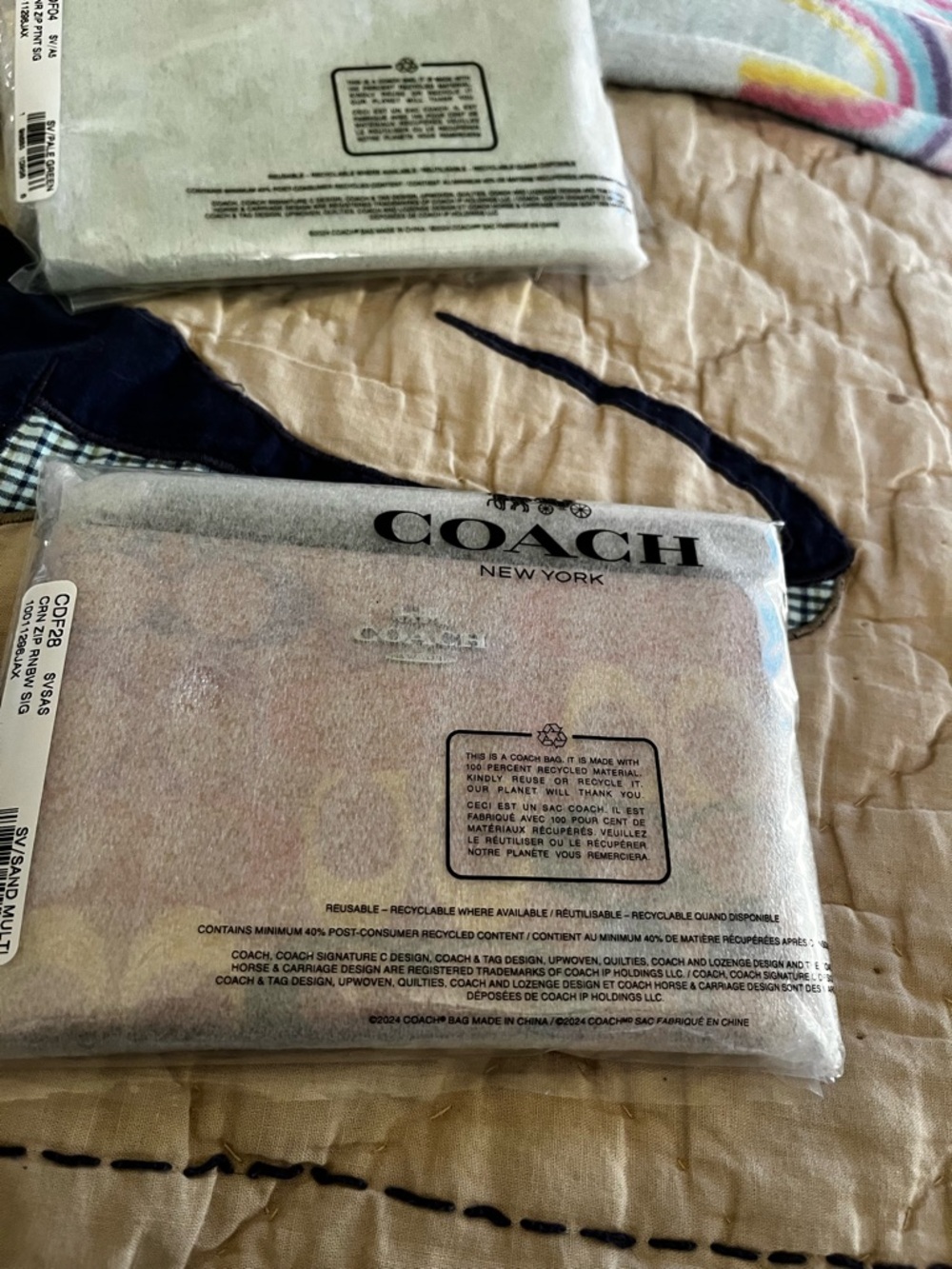 Coach Pastel Rainbow Corner Zip Wristlet - Picture 8 of 8